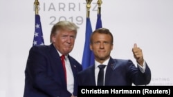 Emmanuel Macron (sağda) və Donald Trump, Fransa , 26 avqust 2019